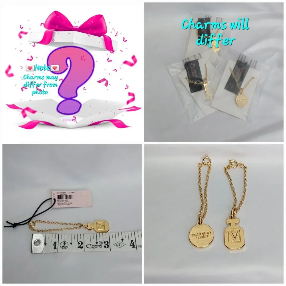 VICTORIA'S SECRET 'PINK' 'COOL & BRIGHT' 4-PIECE BODY MIST & BOTTLE CHARMS SET